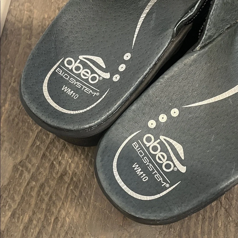 Abeo Bio System Mystic Sandals Black Beaded Flip Flop Thong - Women's Size 10 - Picture 2 of 8